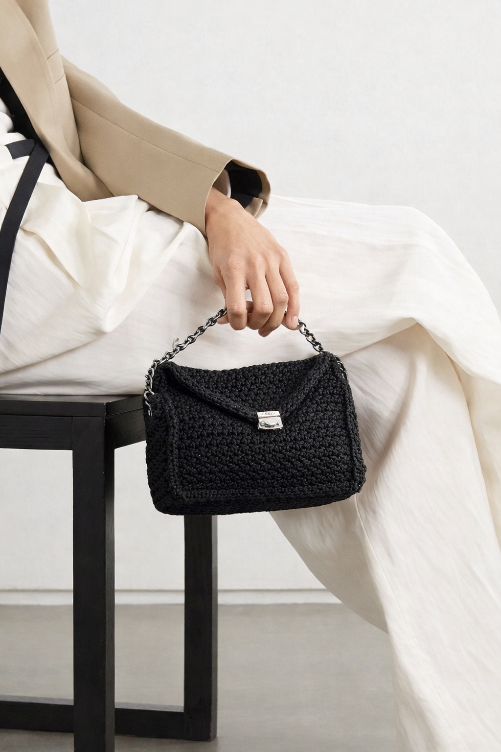 Knitted Flap Crossbody Bag