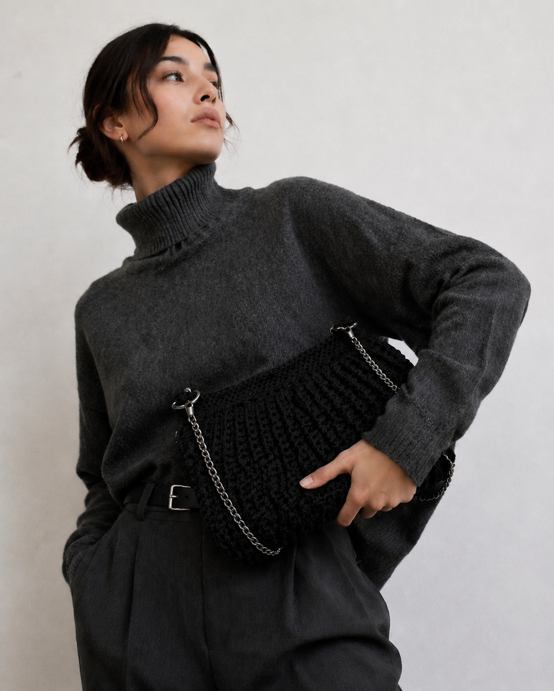 Knitted Chain Crossbody Bag