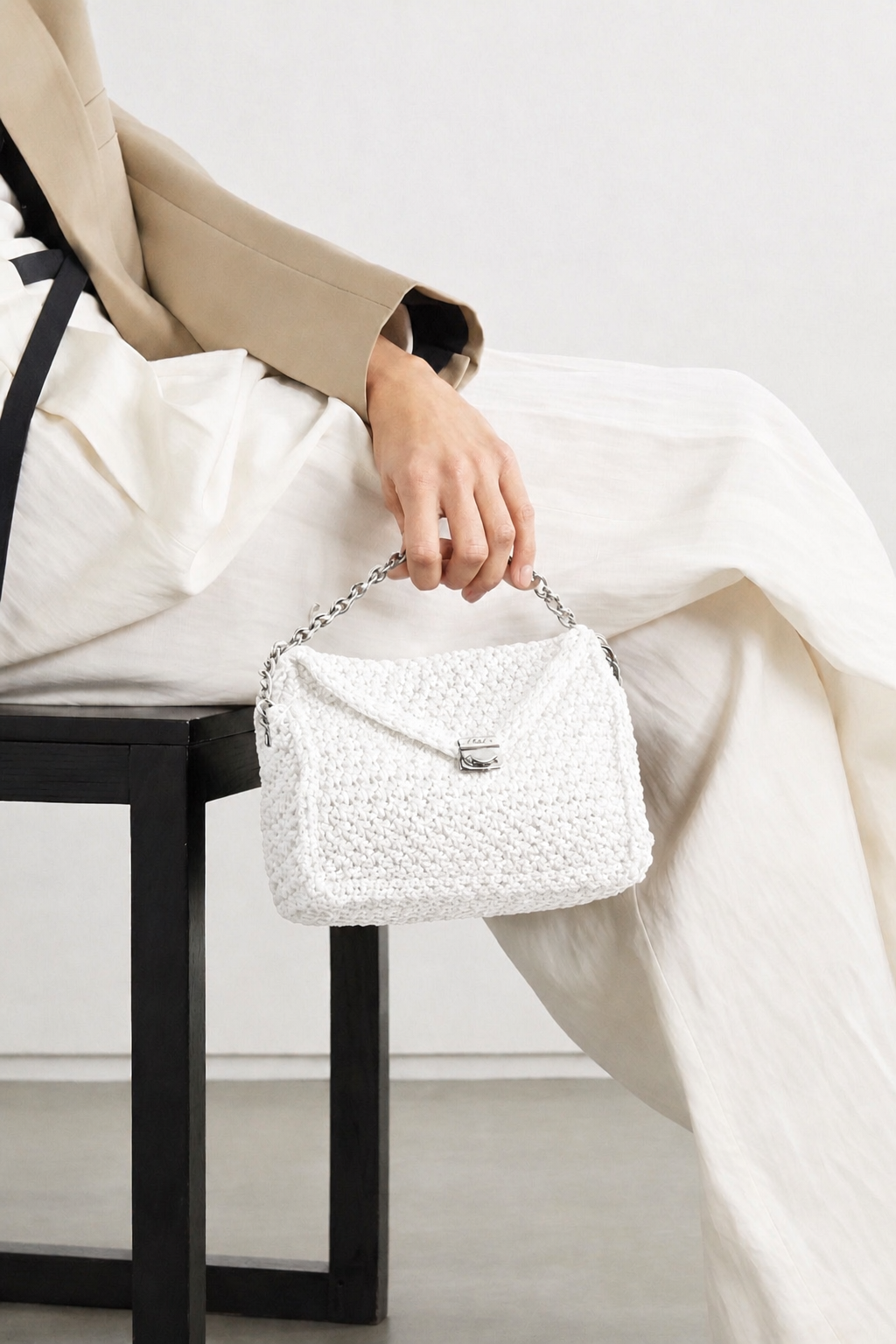 Knitted Flap Crossbody Bag