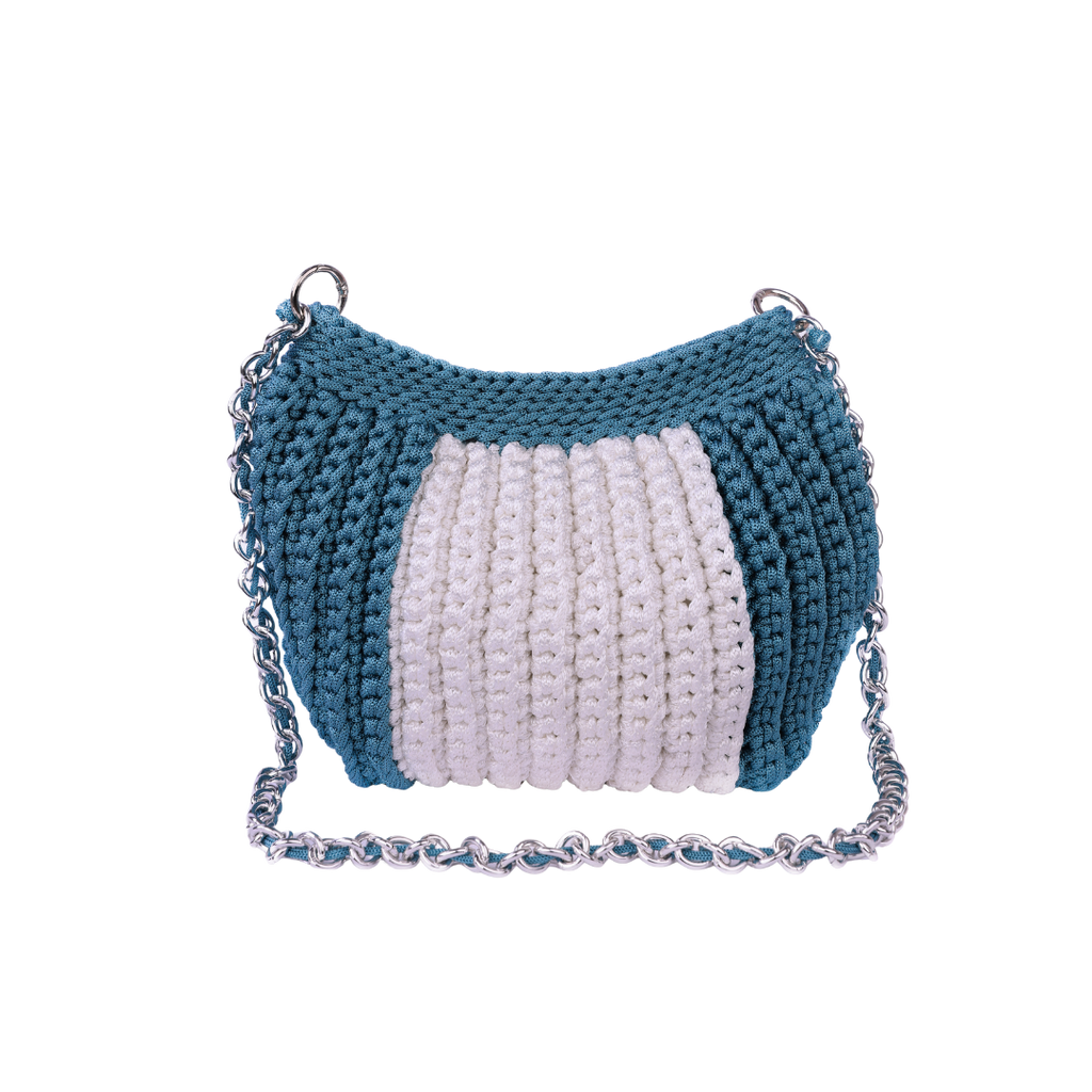 Knitted Two-Tone Crossbody Bag