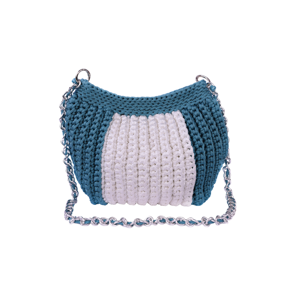 Knitted Two-Tone Crossbody Bag