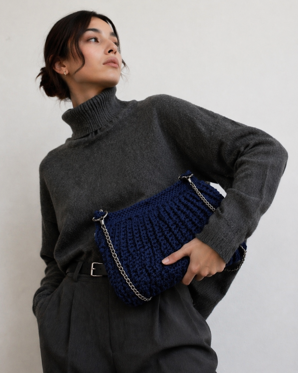 Knitted Chain Crossbody Bag