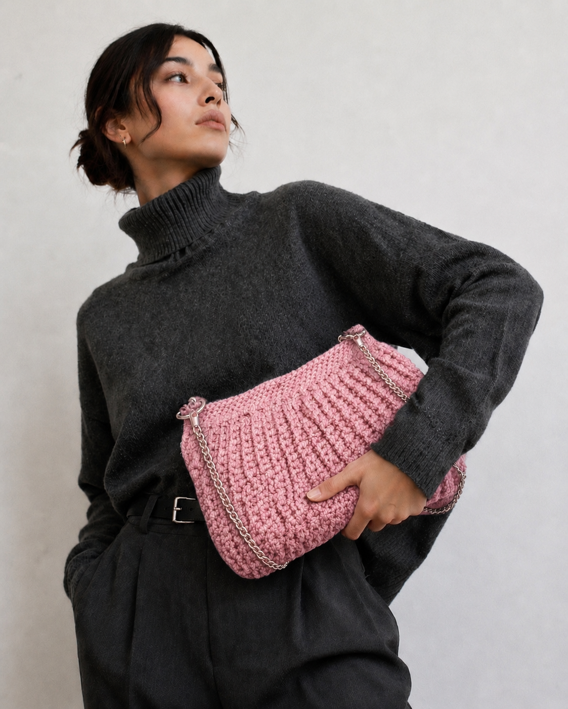 Knitted Chain Crossbody Bag