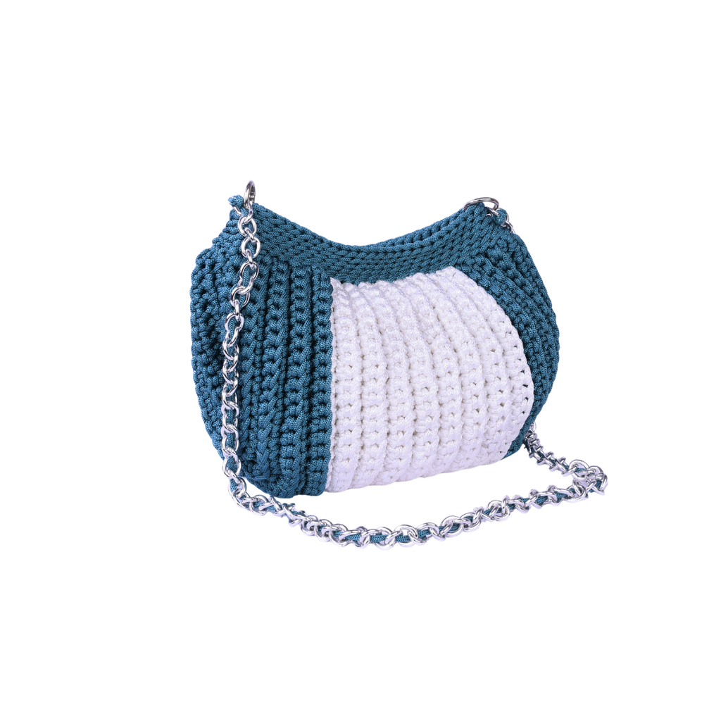 Knitted Two-Tone Crossbody Bag