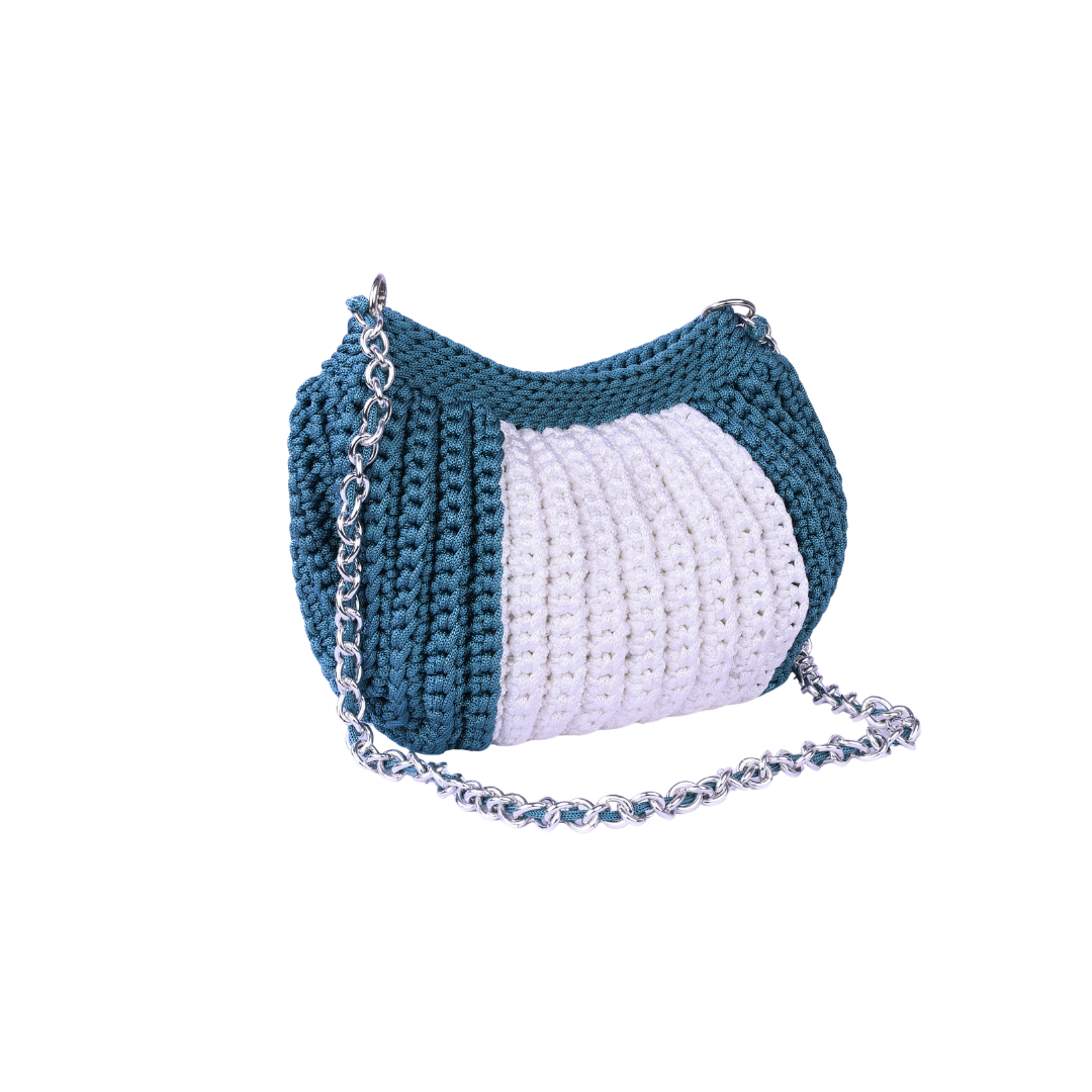Knitted Two-Tone Crossbody Bag