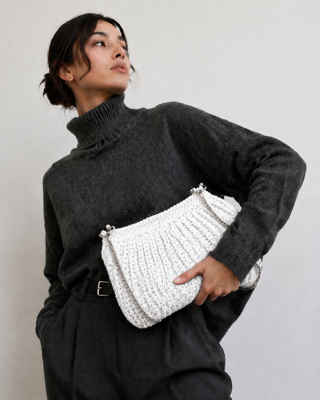 Knitted Chain Crossbody Bag