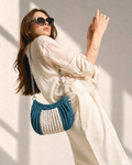 Knitted Two-Tone Crossbody Bag